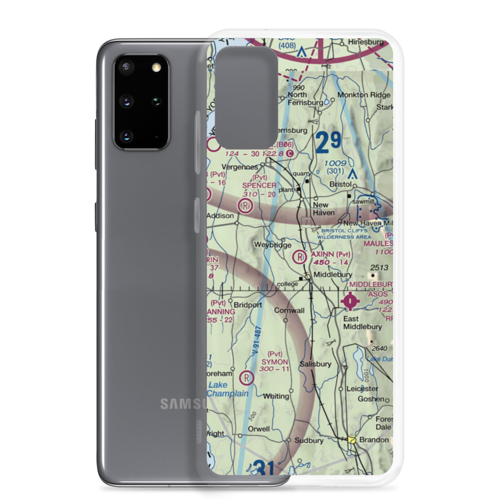 Axinn Airport (VT14) VFR Sectional Samsung Case Samsung Galaxy S20 Plus model shown