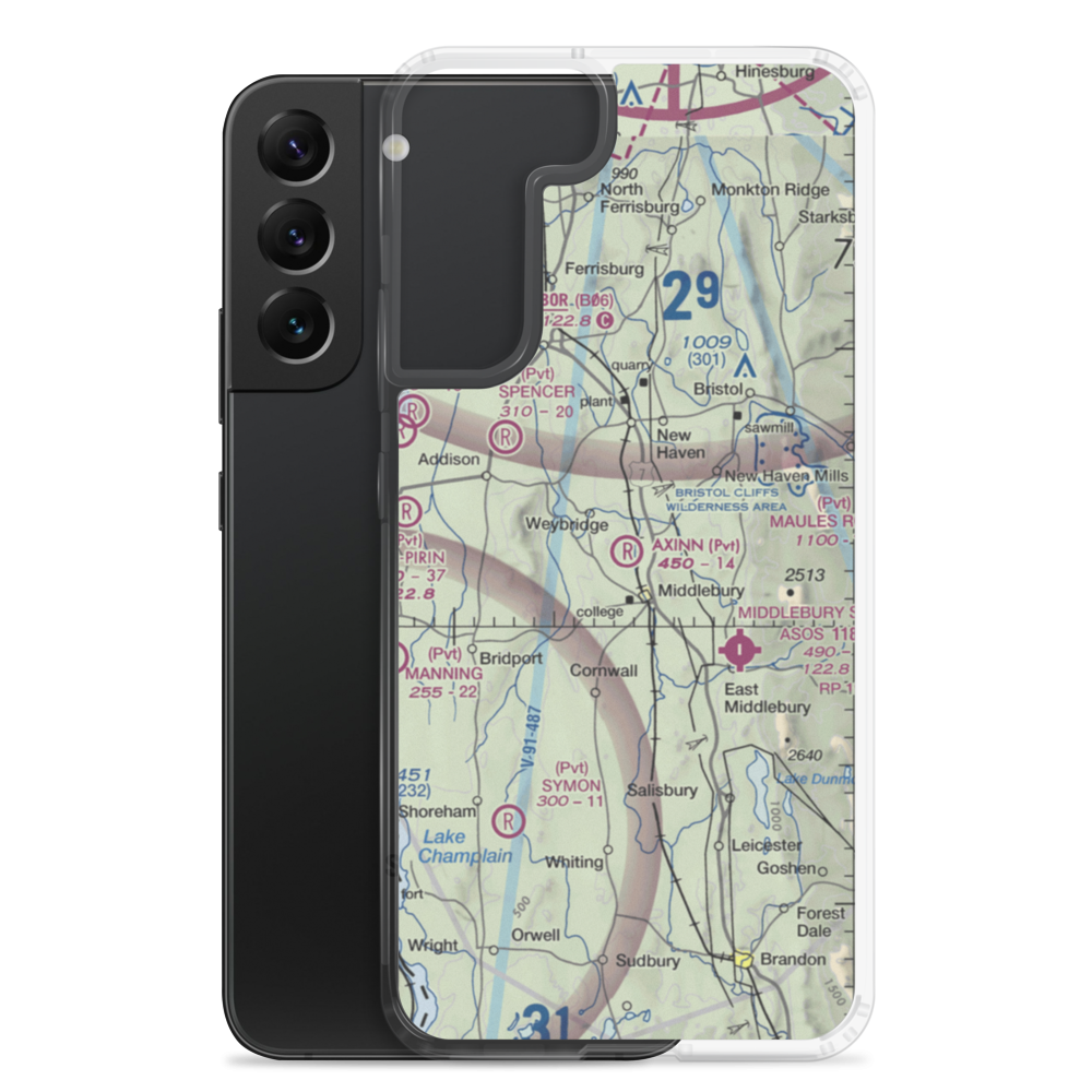 Axinn Airport (VT14) VFR Sectional Samsung Case Samsung Galaxy S22 Plus model shown
