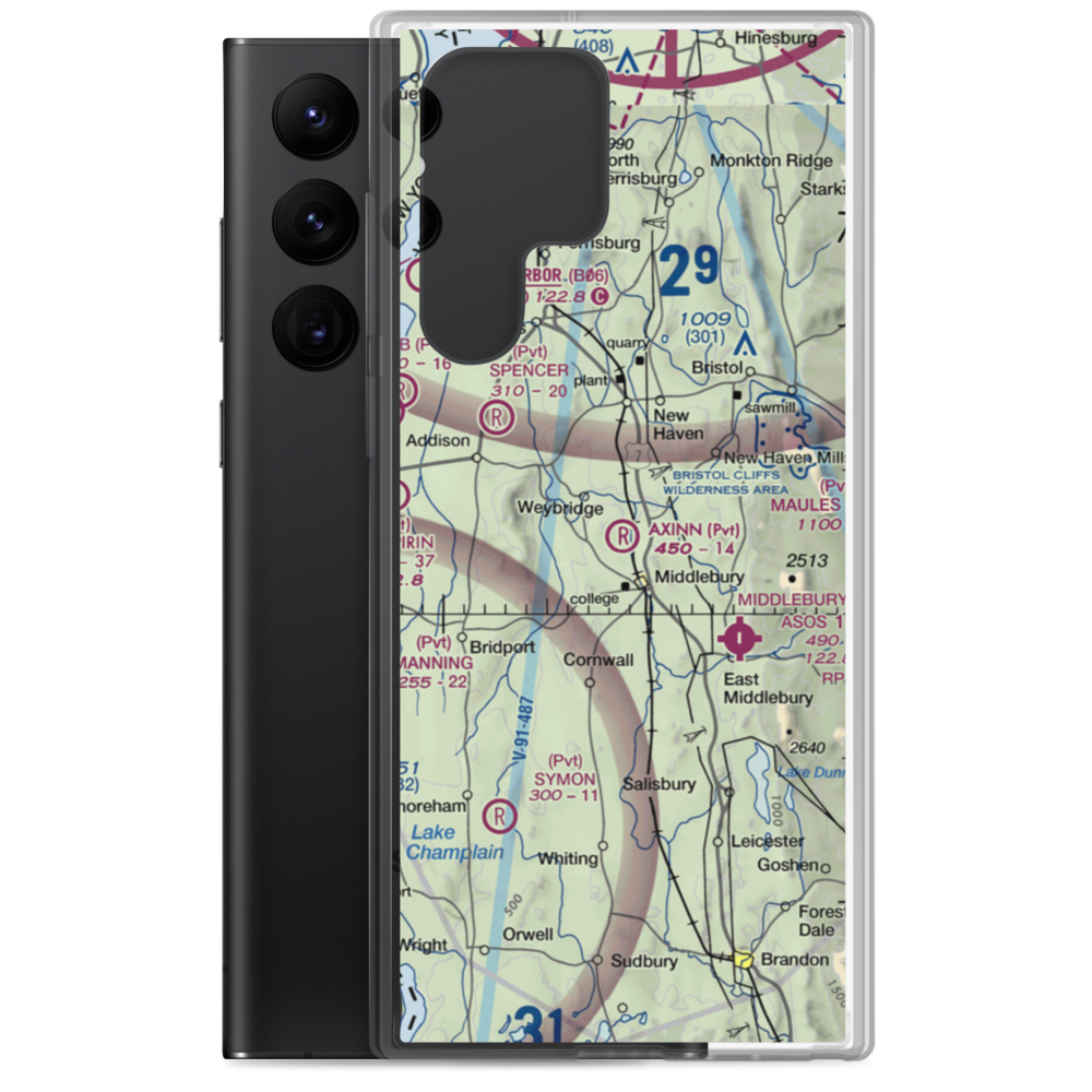Axinn Airport (VT14) VFR Sectional Samsung Case Samsung Galaxy S22 Ultra model shown