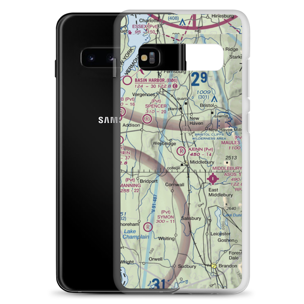 Axinn Airport (VT14) VFR Sectional Samsung Case Samsung Galaxy S10+ model shown