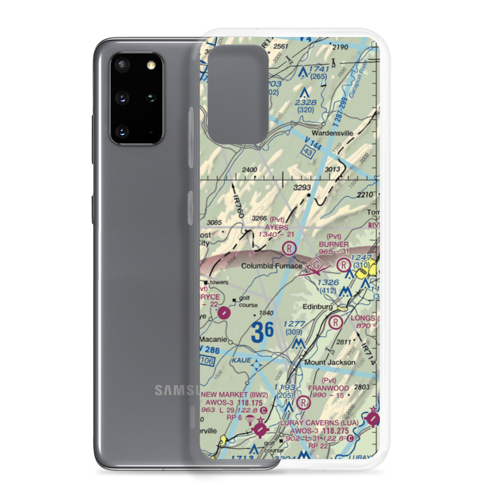 Ayers Airport (VA93) VFR Sectional Samsung Case Samsung Galaxy S20 Plus model shown