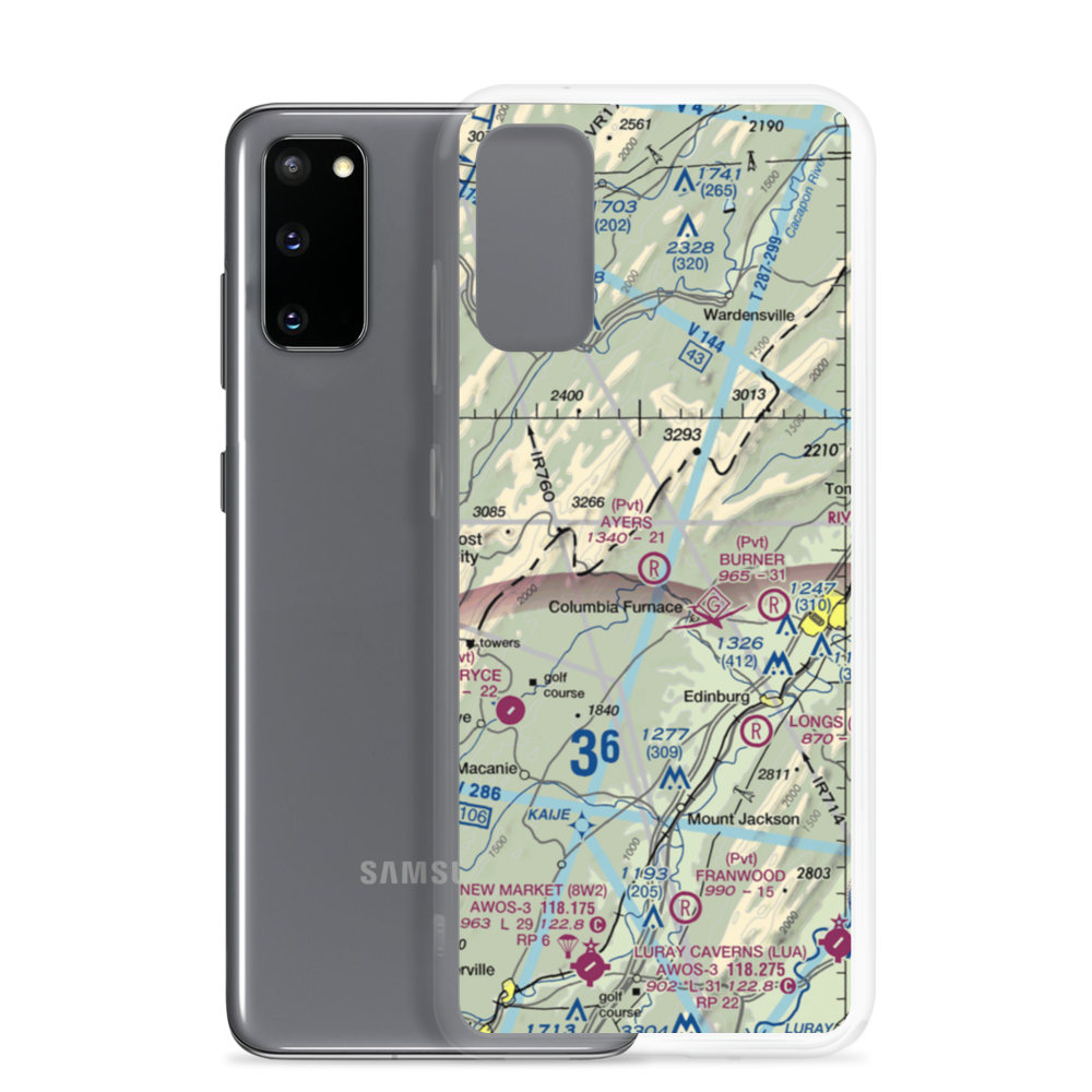 Ayers Airport (VA93) VFR Sectional Samsung Case Samsung Galaxy S20 model shown