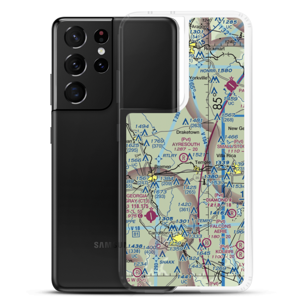 Ayresouth Airport (0GA3) VFR Sectional Samsung Case Samsung Galaxy S21 Ultra model shown