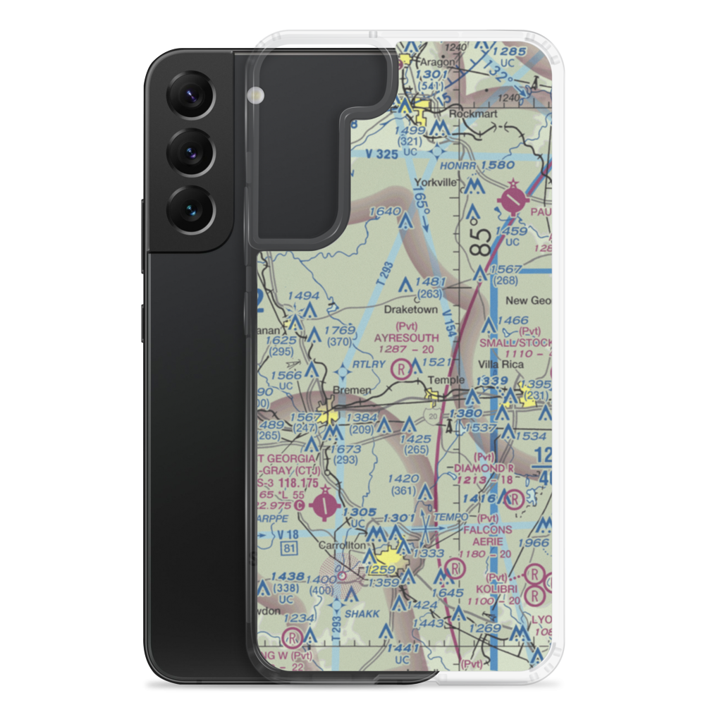 Ayresouth Airport (0GA3) VFR Sectional Samsung Case Samsung Galaxy S22 Plus model shown