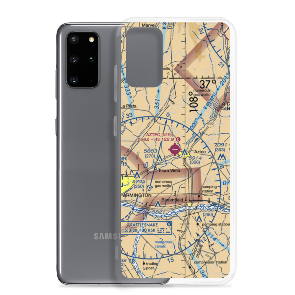 Aztec Municipal Airport (N19) VFR Sectional Samsung Case Samsung Galaxy S20 Plus model shown