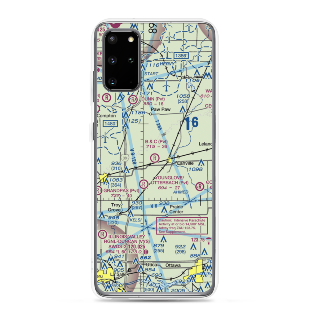 B & C Airport (IL99) VFR Sectional Samsung Case Samsung Galaxy S20 Plus model shown