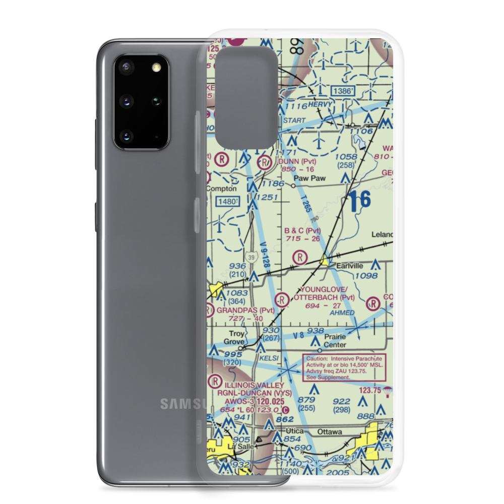 B & C Airport (IL99) VFR Sectional Samsung Case Samsung Galaxy S20 Plus model shown