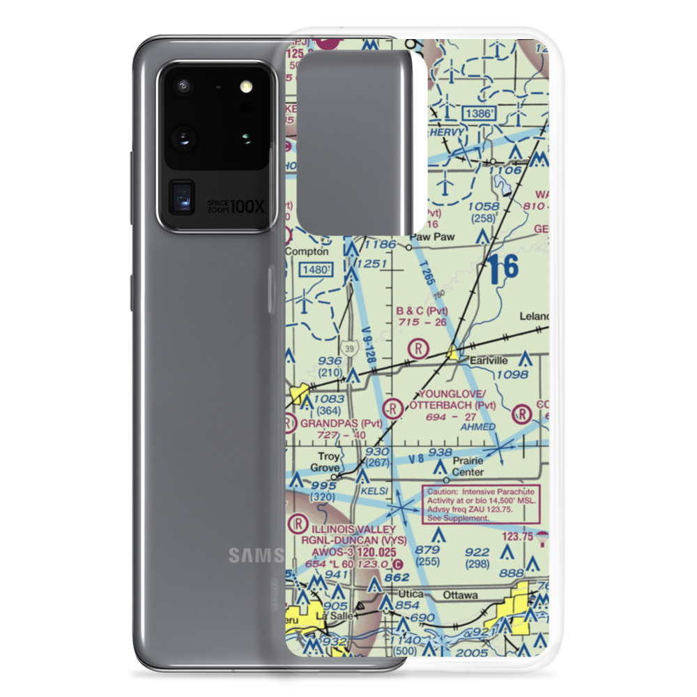 B & C Airport (IL99) VFR Sectional Samsung Case Samsung Galaxy S20 Ultra model shown