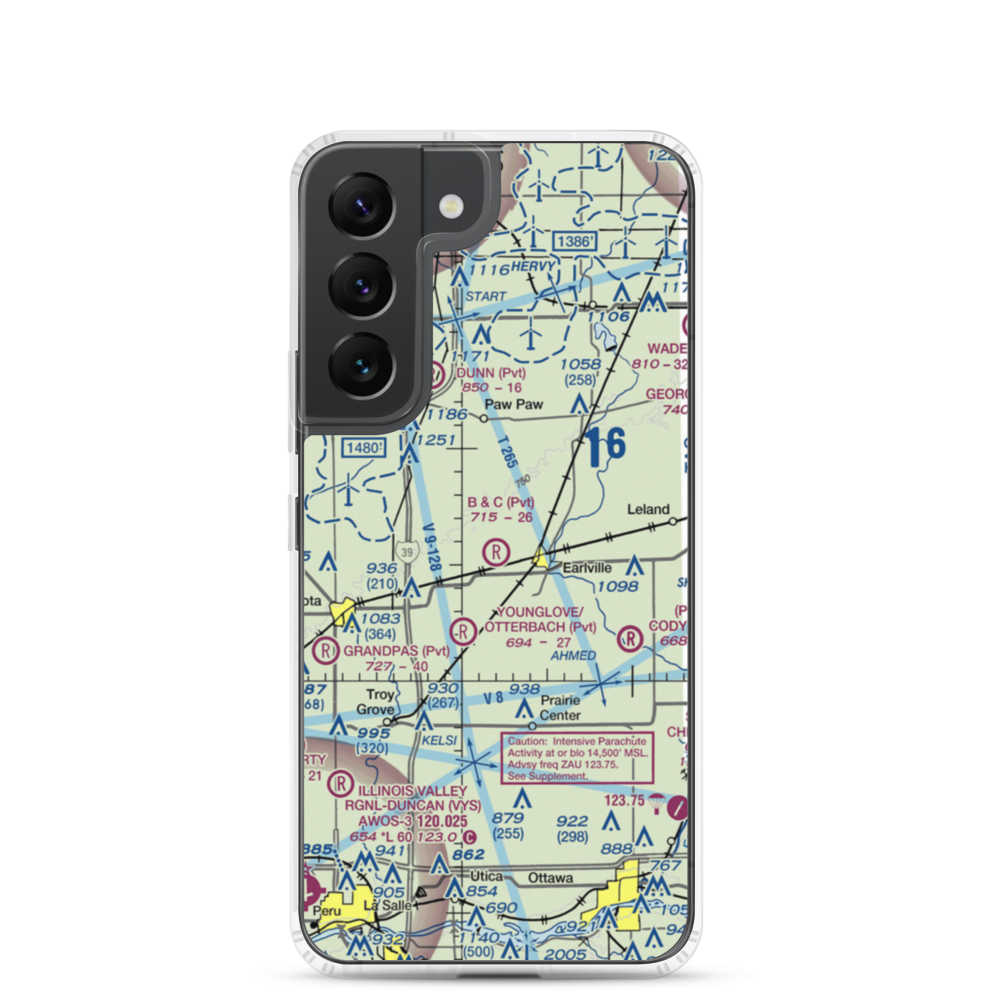 B & C Airport (IL99) VFR Sectional Samsung Case Samsung Galaxy S22 model shown