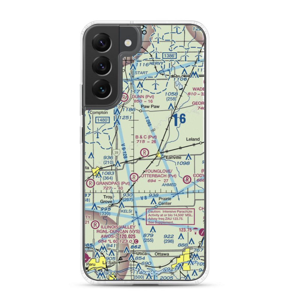 B & C Airport (IL99) VFR Sectional Samsung Case Samsung Galaxy S22 Plus model shown