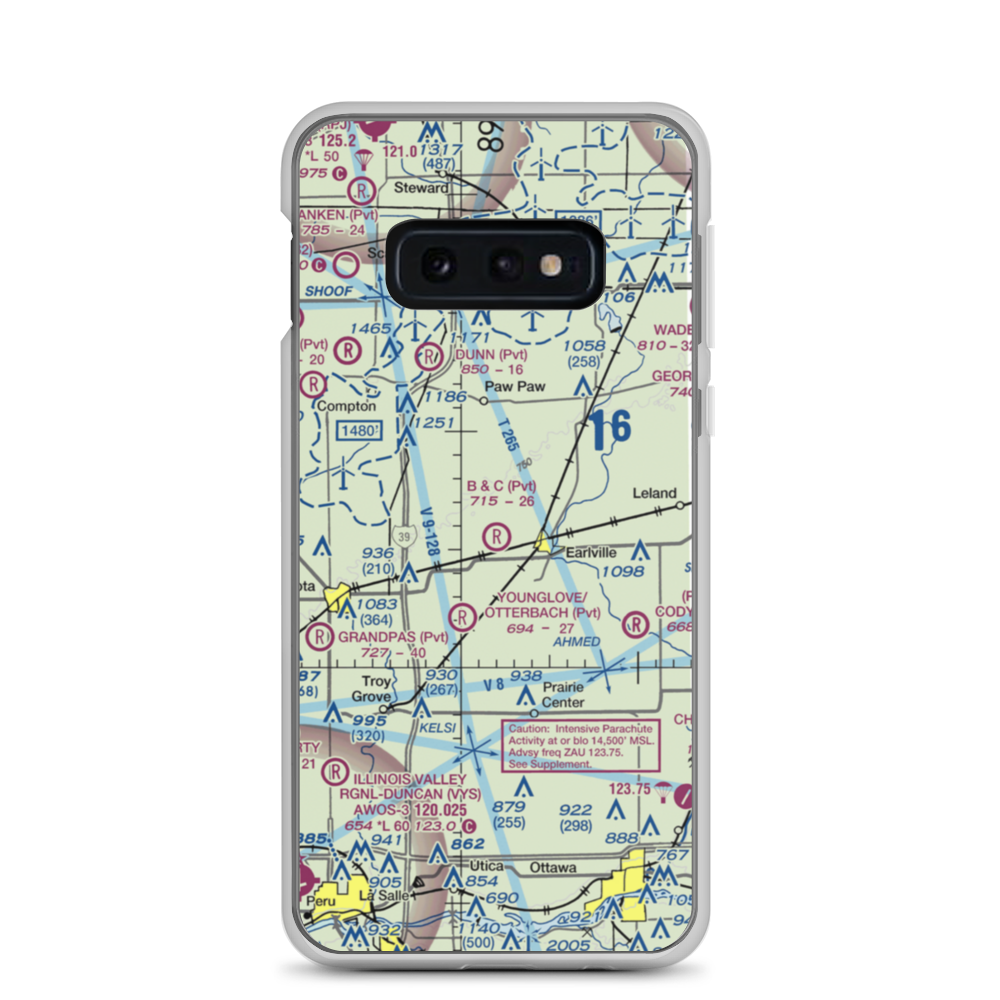 B & C Airport (IL99) VFR Sectional Samsung Case Samsung Galaxy S10e model shown