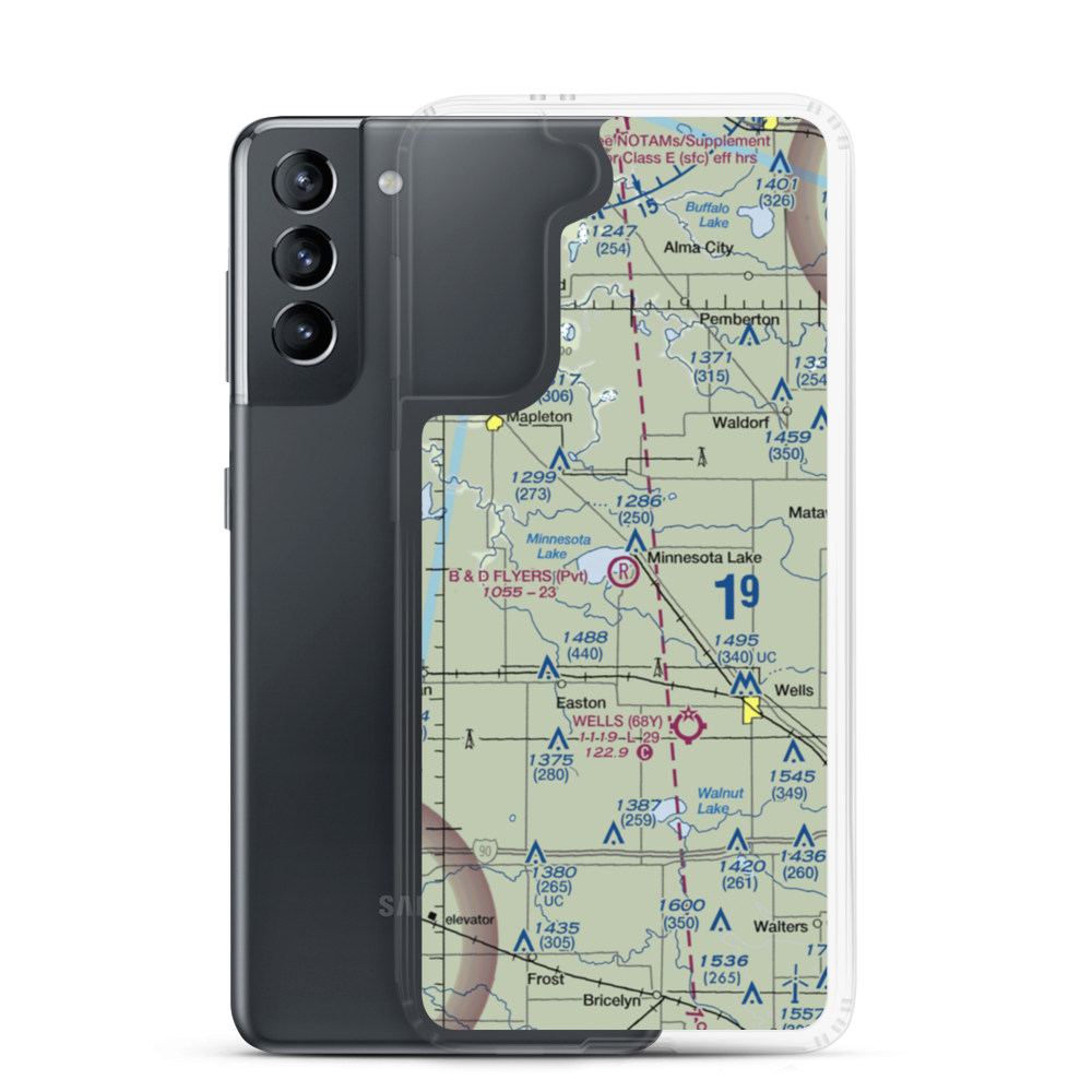 B & D Flyers International Airport (MN74) VFR Sectional Samsung Case Samsung Galaxy S21 model shown
