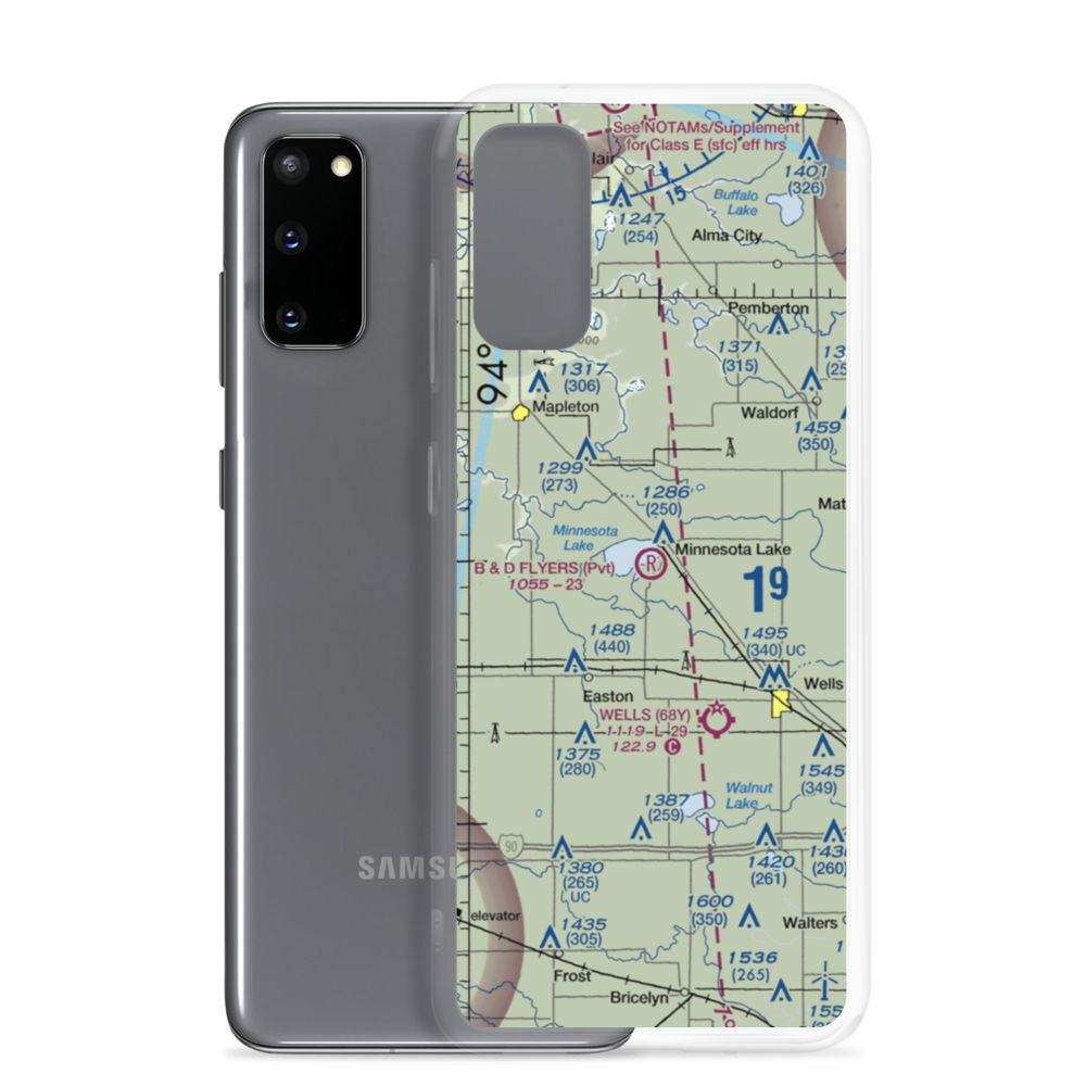 B & D Flyers International Airport (MN74) VFR Sectional Samsung Case Samsung Galaxy S20 model shown