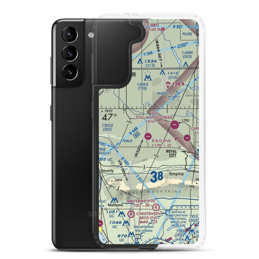 B & G Farms Airport (4WA0) VFR Sectional Samsung Case Samsung Galaxy S21 Plus model shown