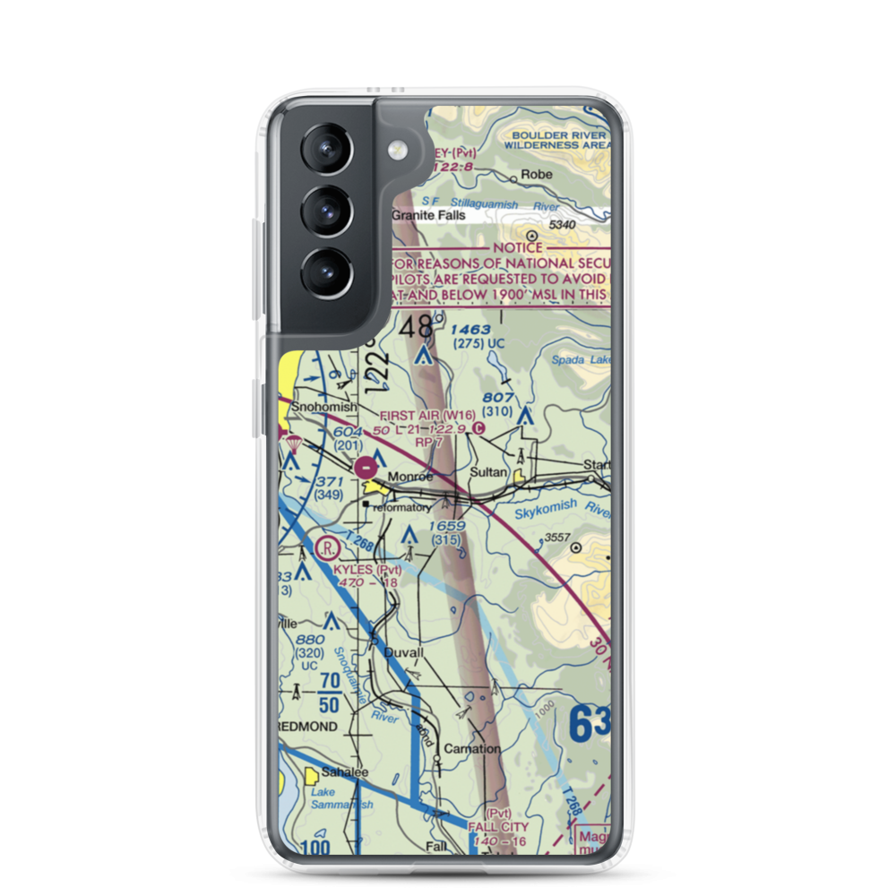 B & M Ranch Airport (5WA2) VFR Sectional Samsung Case Samsung Galaxy S21 model shown