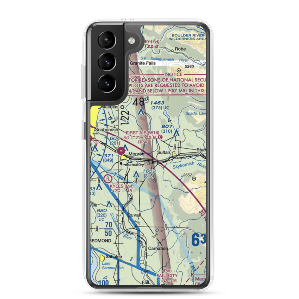 B & M Ranch Airport (5WA2) VFR Sectional Samsung Case Samsung Galaxy S21 Plus model shown
