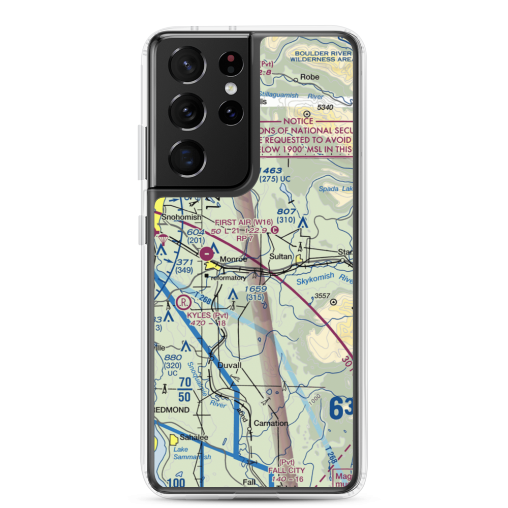 B & M Ranch Airport (5WA2) VFR Sectional Samsung Case Samsung Galaxy S21 Ultra model shown