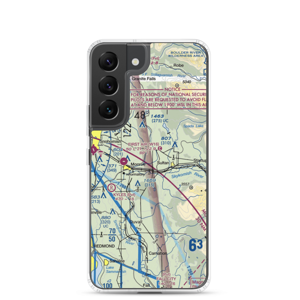 B & M Ranch Airport (5WA2) VFR Sectional Samsung Case Samsung Galaxy S22 model shown