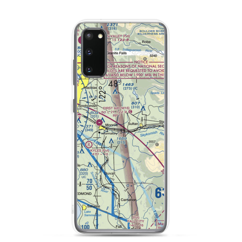 B & M Ranch Airport (5WA2) VFR Sectional Samsung Case Samsung Galaxy S20 model shown