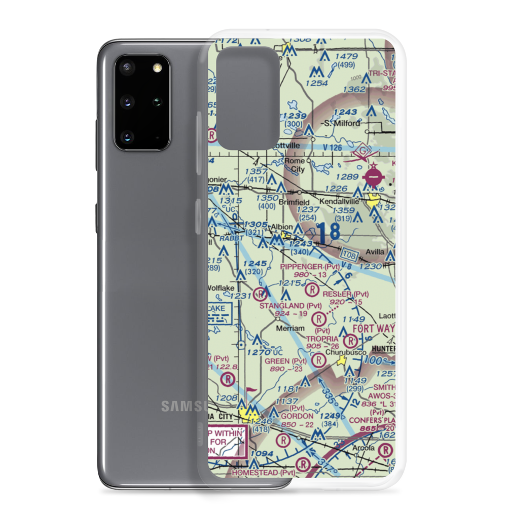 B & V Flying Ranch Airport (98IN) VFR Sectional Samsung Case Samsung Galaxy S20 Plus model shown