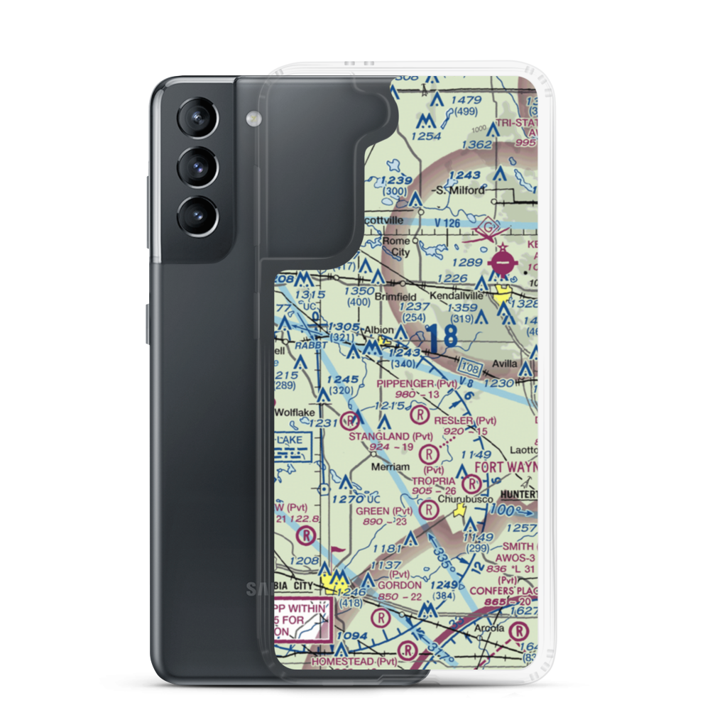 B & V Flying Ranch Airport (98IN) VFR Sectional Samsung Case Samsung Galaxy S21 model shown