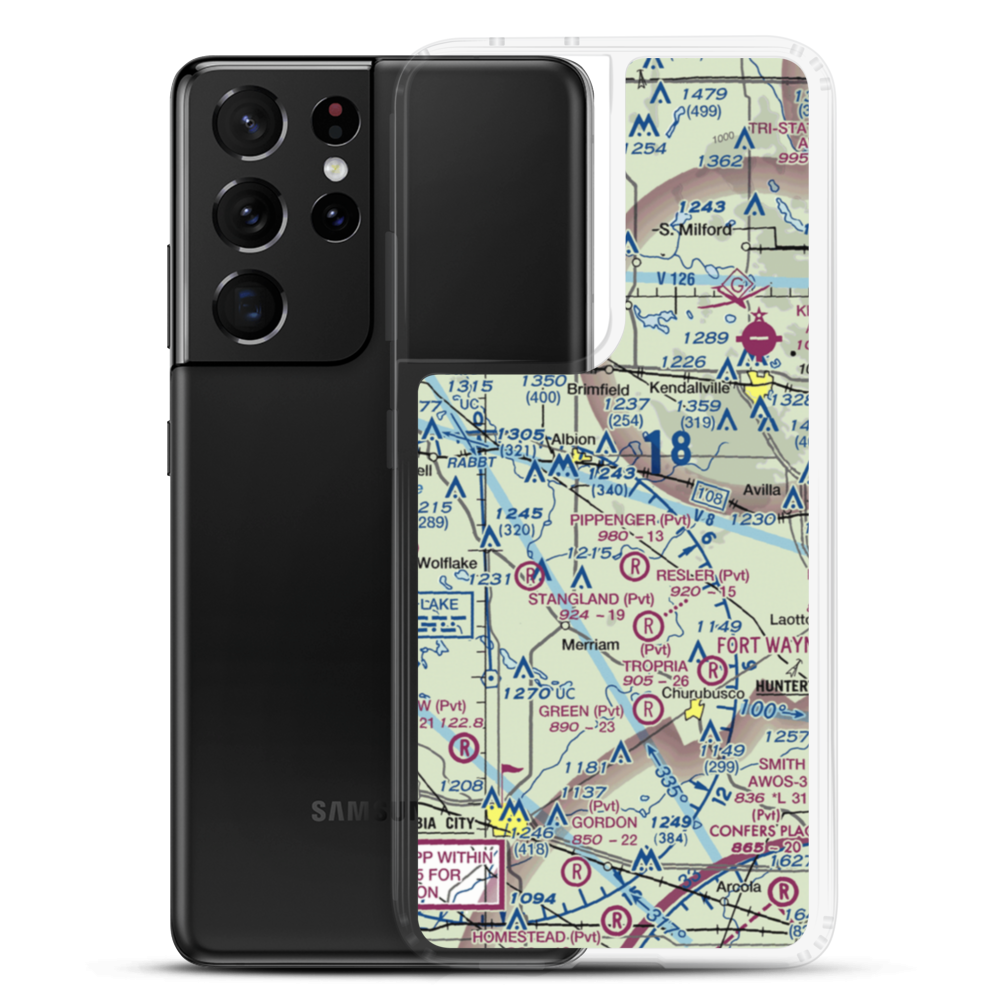 B & V Flying Ranch Airport (98IN) VFR Sectional Samsung Case Samsung Galaxy S21 Ultra model shown