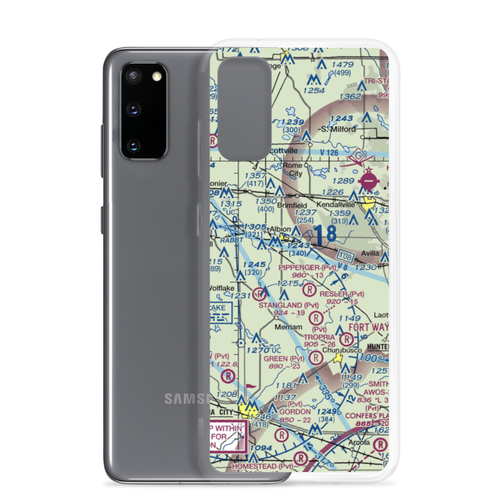 B & V Flying Ranch Airport (98IN) VFR Sectional Samsung Case Samsung Galaxy S20 model shown