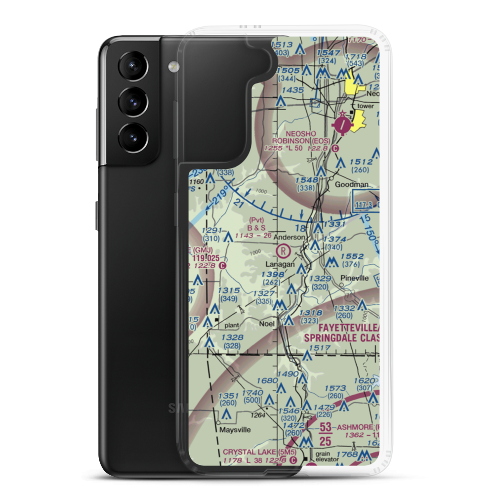 B and S Farms Airfield (MO13) VFR Sectional Samsung Case Samsung Galaxy S21 Plus model shown
