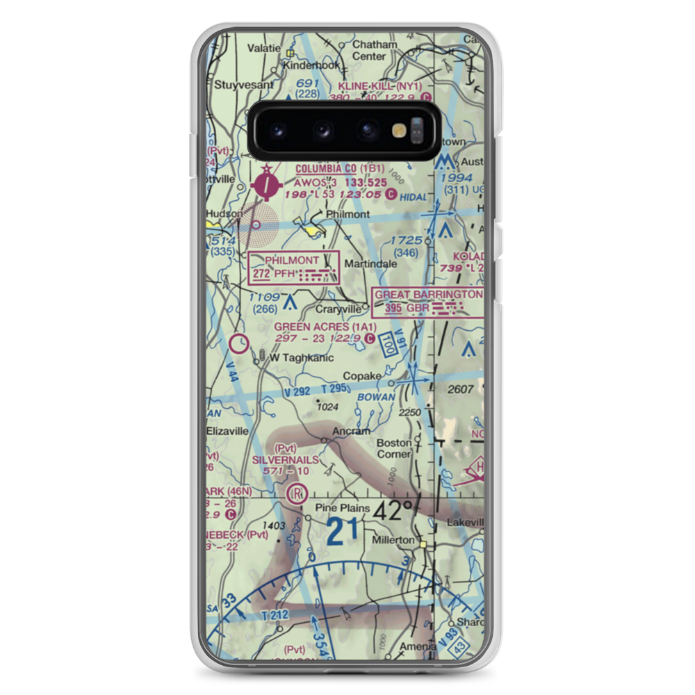 B Flat Farm Airport (3NK8) VFR Sectional Samsung Case Samsung Galaxy S10+ model shown