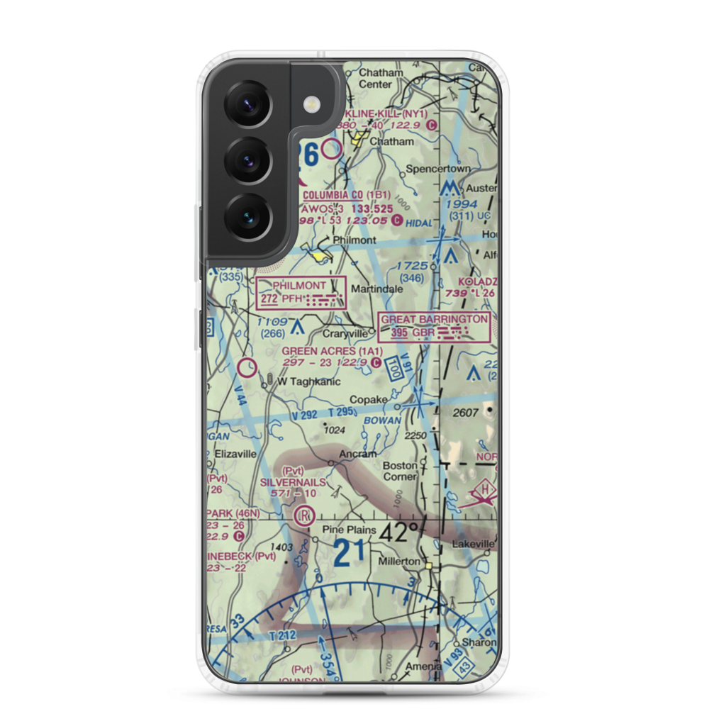 B Flat Farm Airport (3NK8) VFR Sectional Samsung Case Samsung Galaxy S22 Plus model shown
