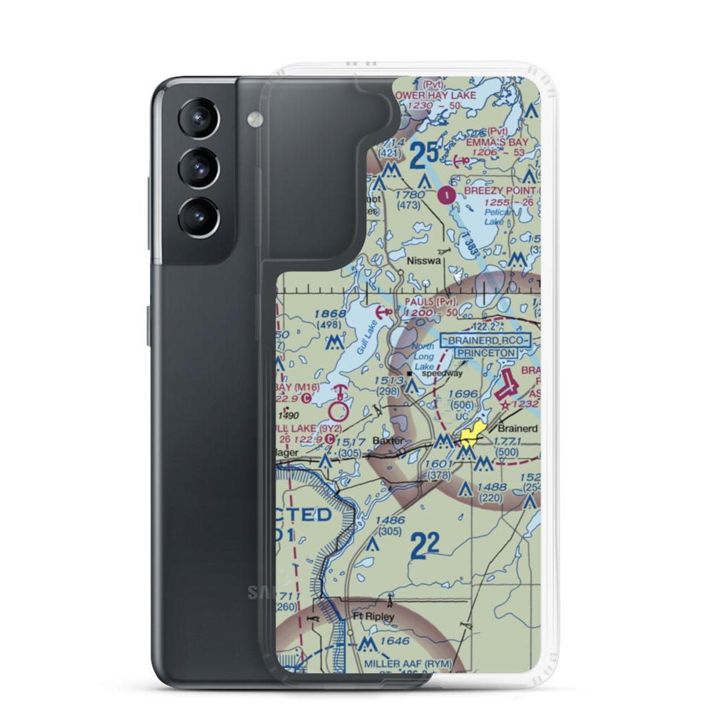 B I R Airport (MY55) VFR Sectional Samsung Case Samsung Galaxy S21 model shown