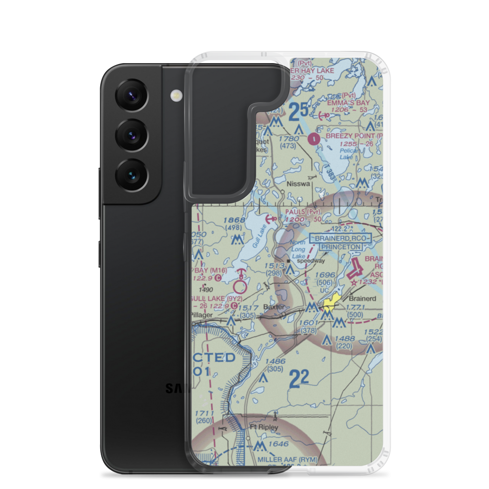 B I R Airport (MY55) VFR Sectional Samsung Case Samsung Galaxy S22 model shown