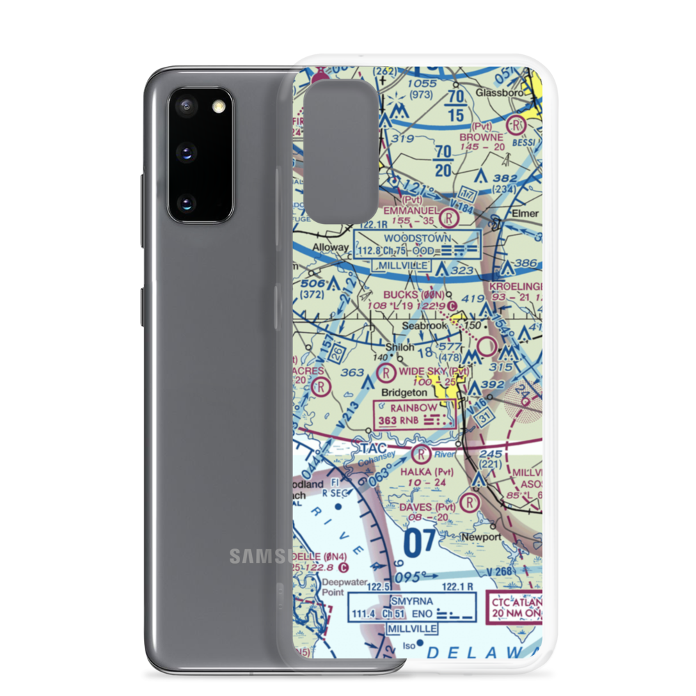 B J Farms Airport (NJ06) VFR Sectional Samsung Case Samsung Galaxy S20 model shown