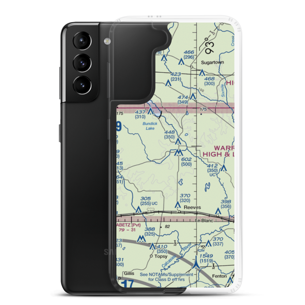 B T & K H Ranch Airport (44LA) VFR Sectional Samsung Case Samsung Galaxy S21 Plus model shown