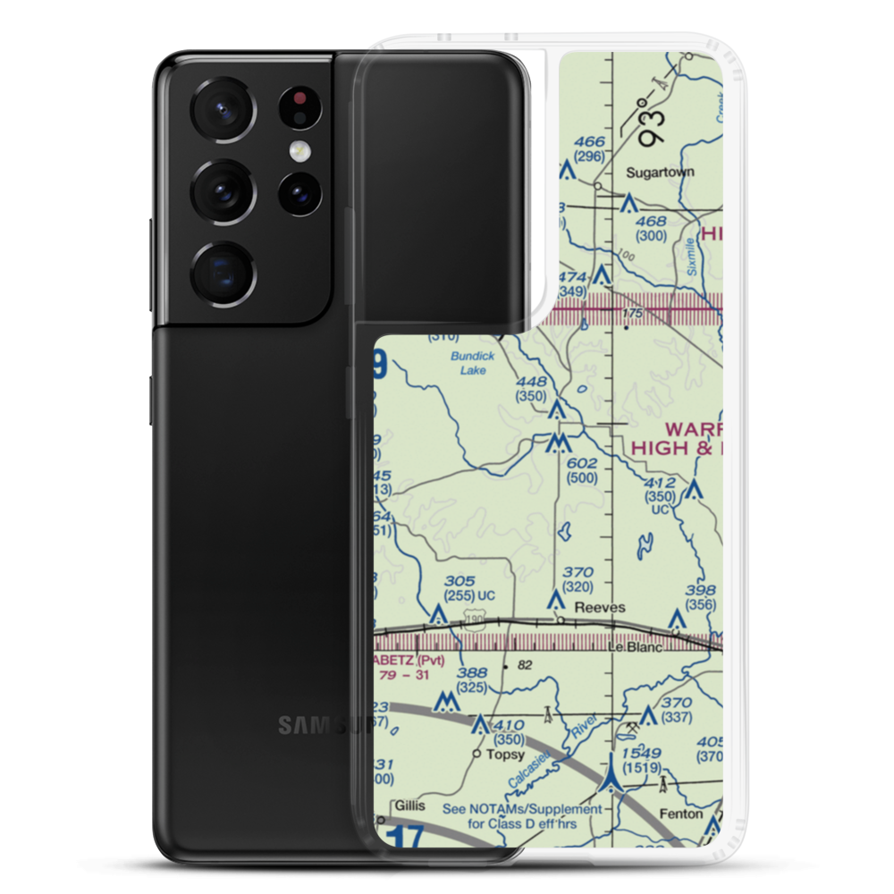 B T & K H Ranch Airport (44LA) VFR Sectional Samsung Case Samsung Galaxy S21 Ultra model shown