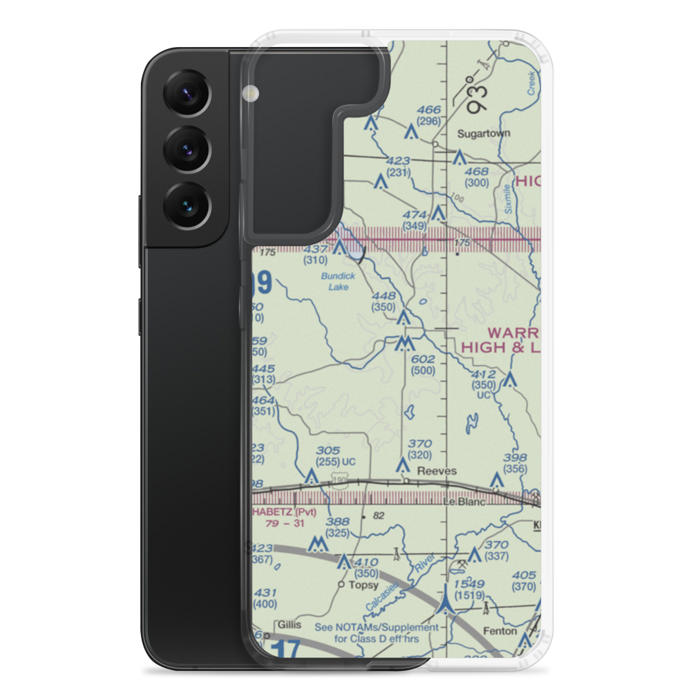 B T & K H Ranch Airport (44LA) VFR Sectional Samsung Case Samsung Galaxy S22 Plus model shown