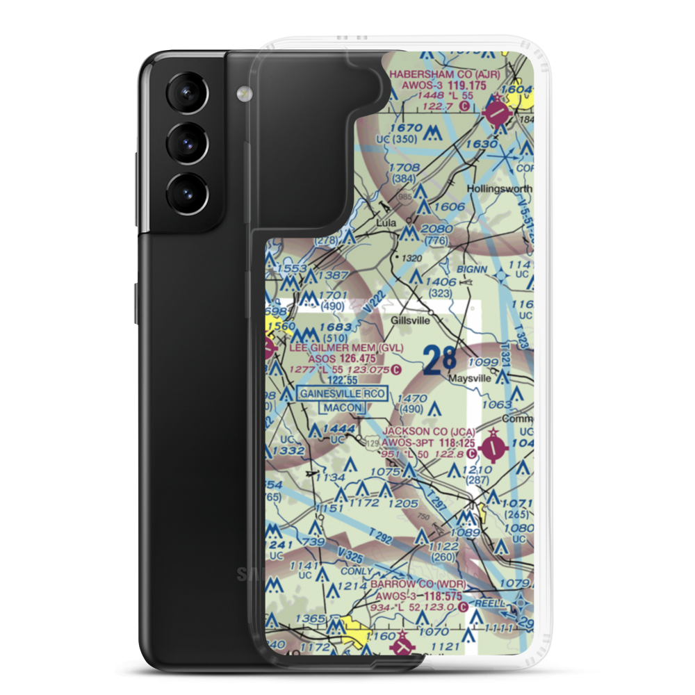 B Tree Farms Airport (97GA) VFR Sectional Samsung Case Samsung Galaxy S21 Plus model shown