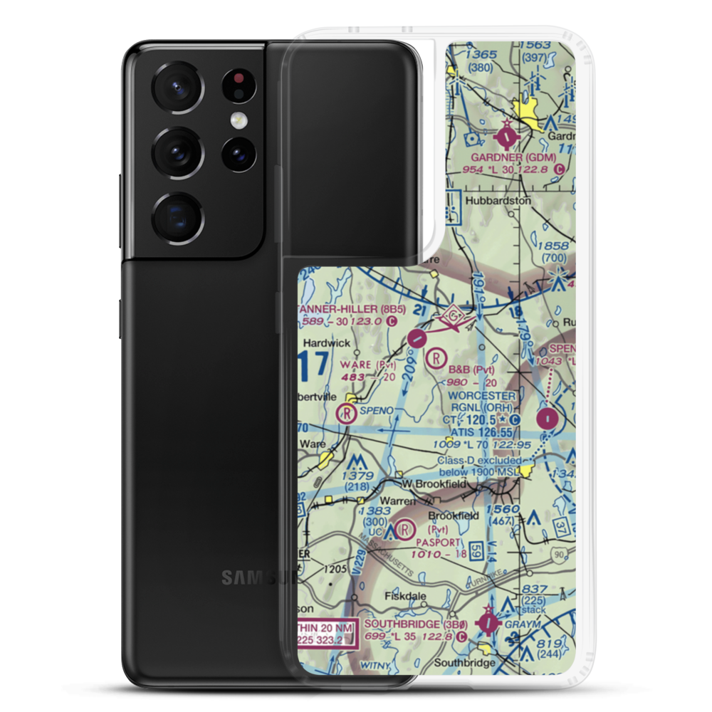 B&B Farm Airport (MA89) VFR Sectional Samsung Case Samsung Galaxy S21 Ultra model shown