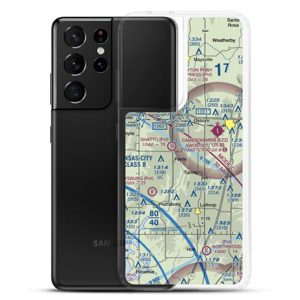 B-B Airfield (17MU) VFR Sectional Samsung Case Samsung Galaxy S21 Ultra model shown