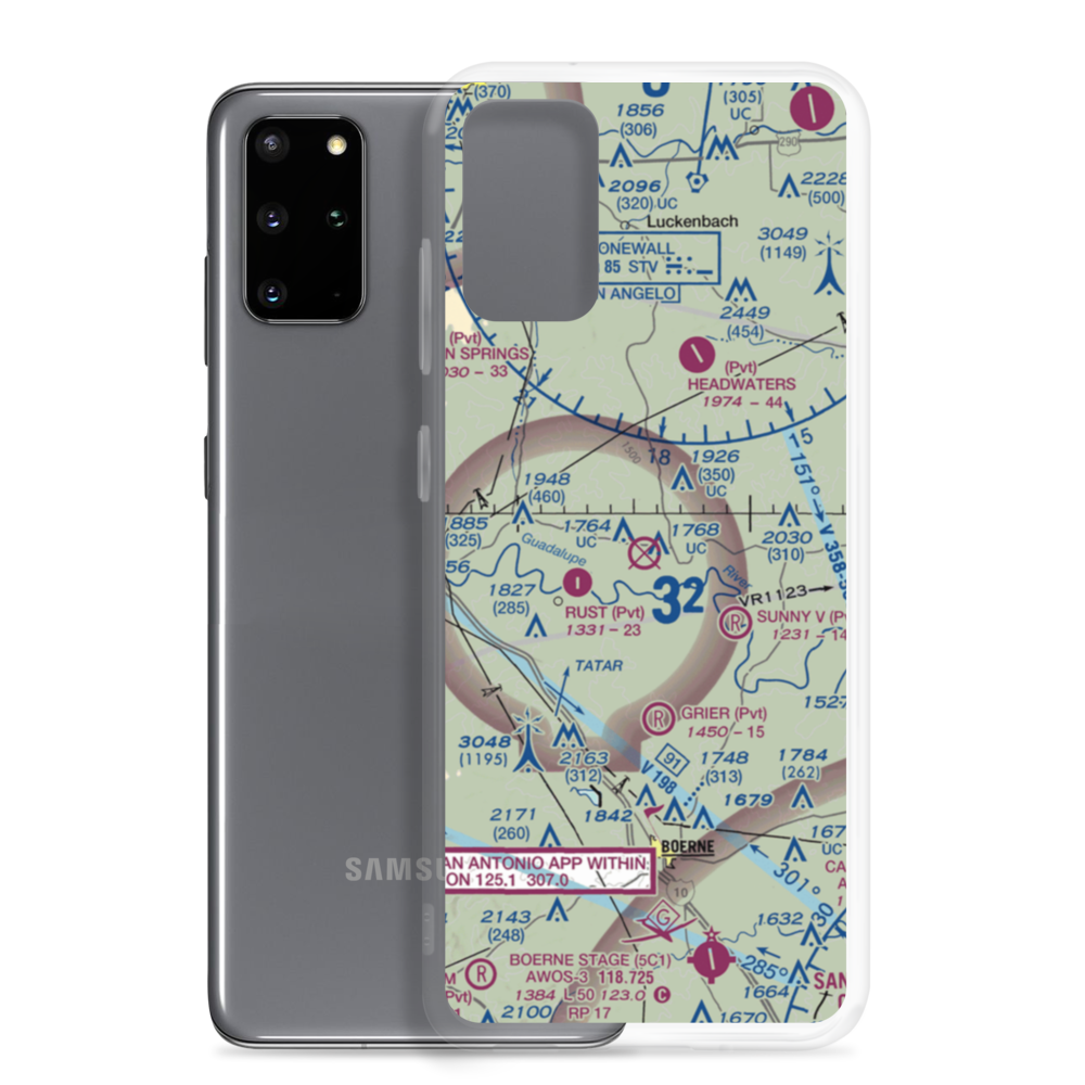 B. J. Mc Combs Sisterdale Airport (08TE) VFR Sectional Samsung Case Samsung Galaxy S20 Plus model shown