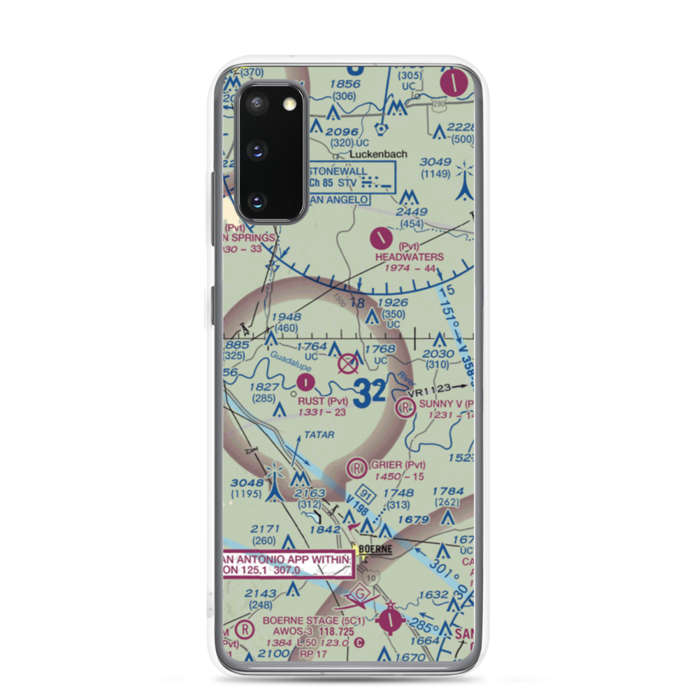 B. J. Mc Combs Sisterdale Airport (08TE) VFR Sectional Samsung Case Samsung Galaxy S20 model shown