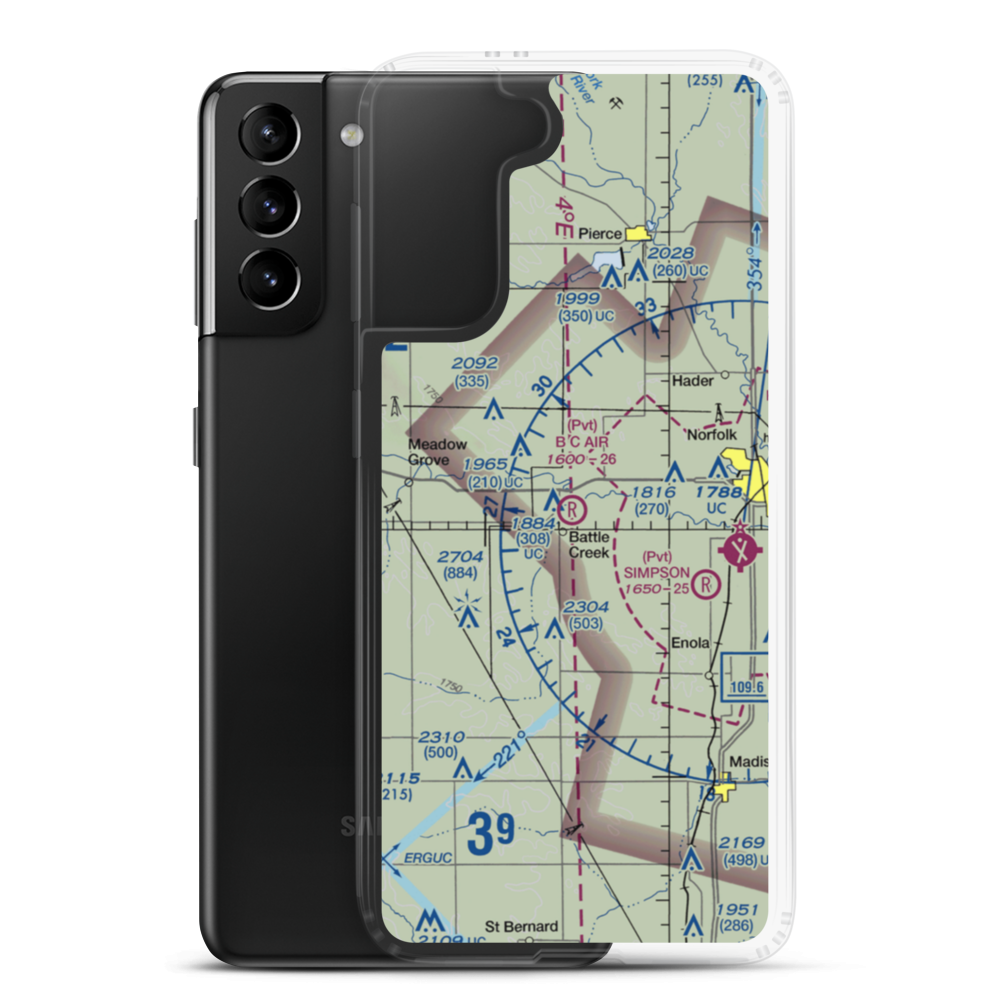 B.C. Air Airport (NE31) VFR Sectional Samsung Case Samsung Galaxy S21 Plus model shown