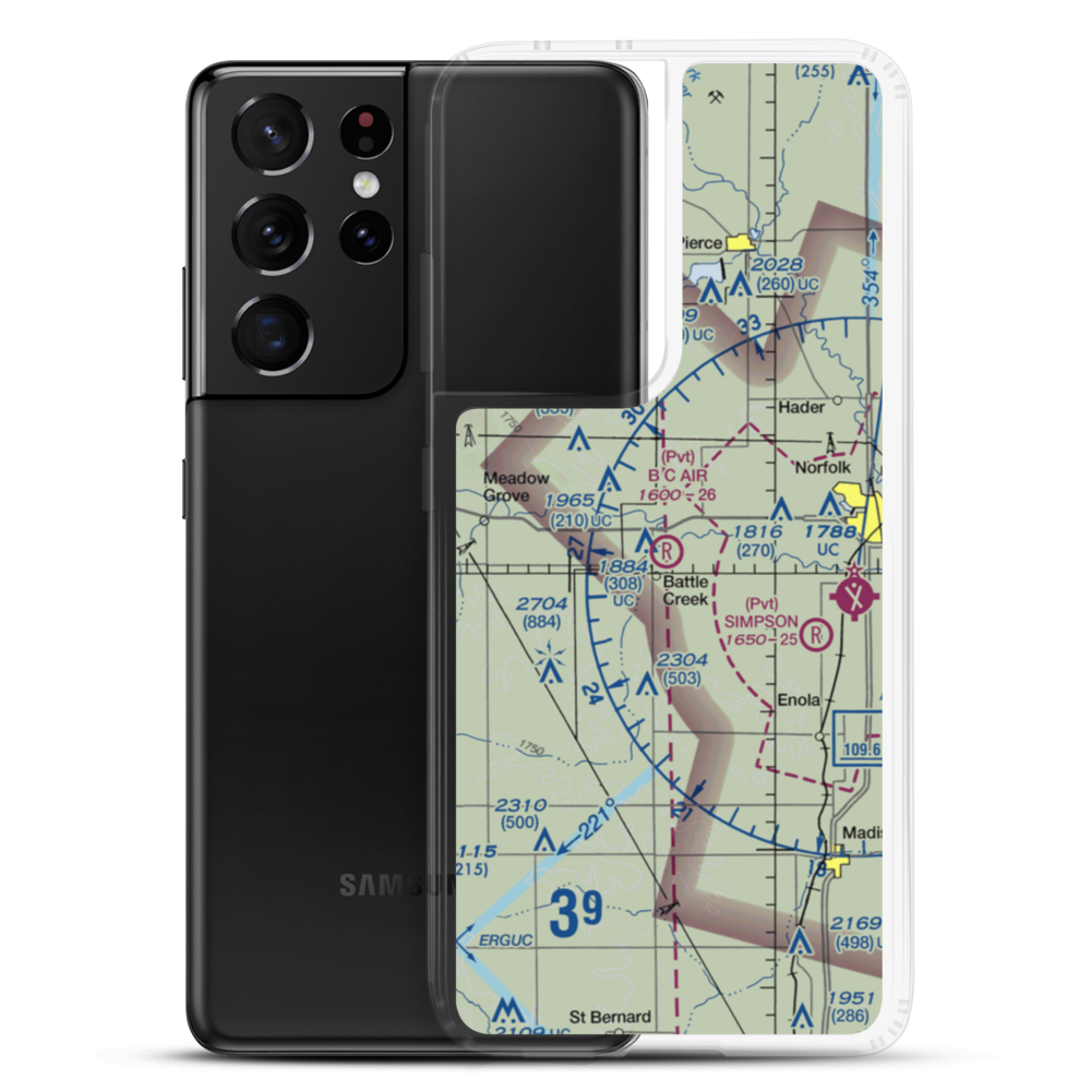 B.C. Air Airport (NE31) VFR Sectional Samsung Case Samsung Galaxy S21 Ultra model shown