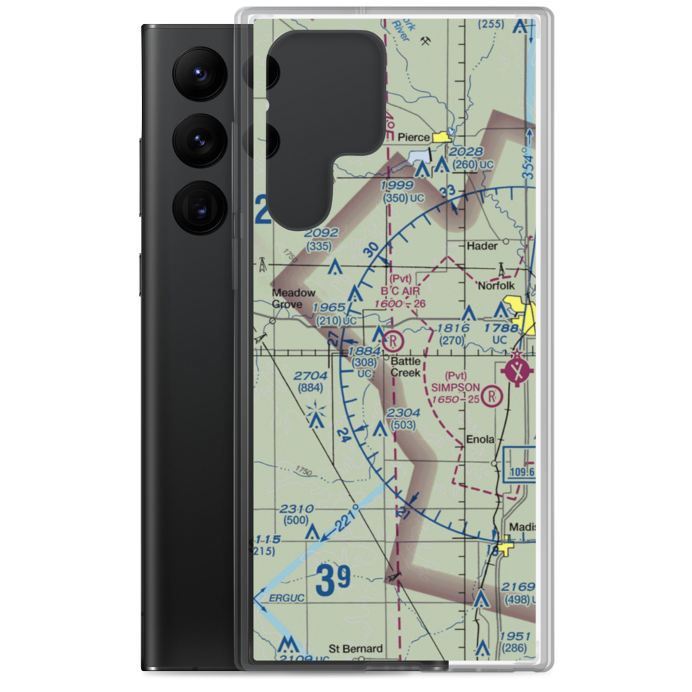 B.C. Air Airport (NE31) VFR Sectional Samsung Case Samsung Galaxy S22 Ultra model shown