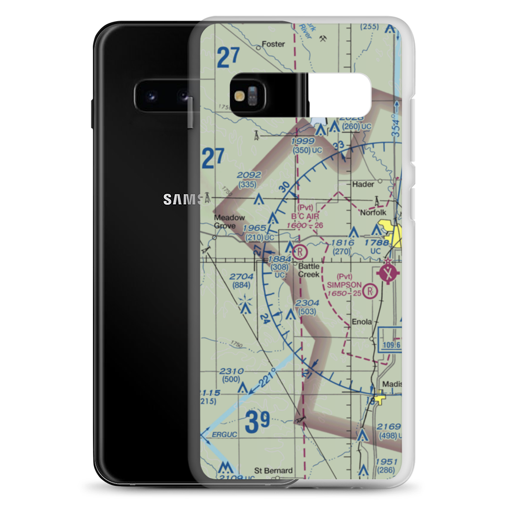 B.C. Air Airport (NE31) VFR Sectional Samsung Case Samsung Galaxy S10+ model shown
