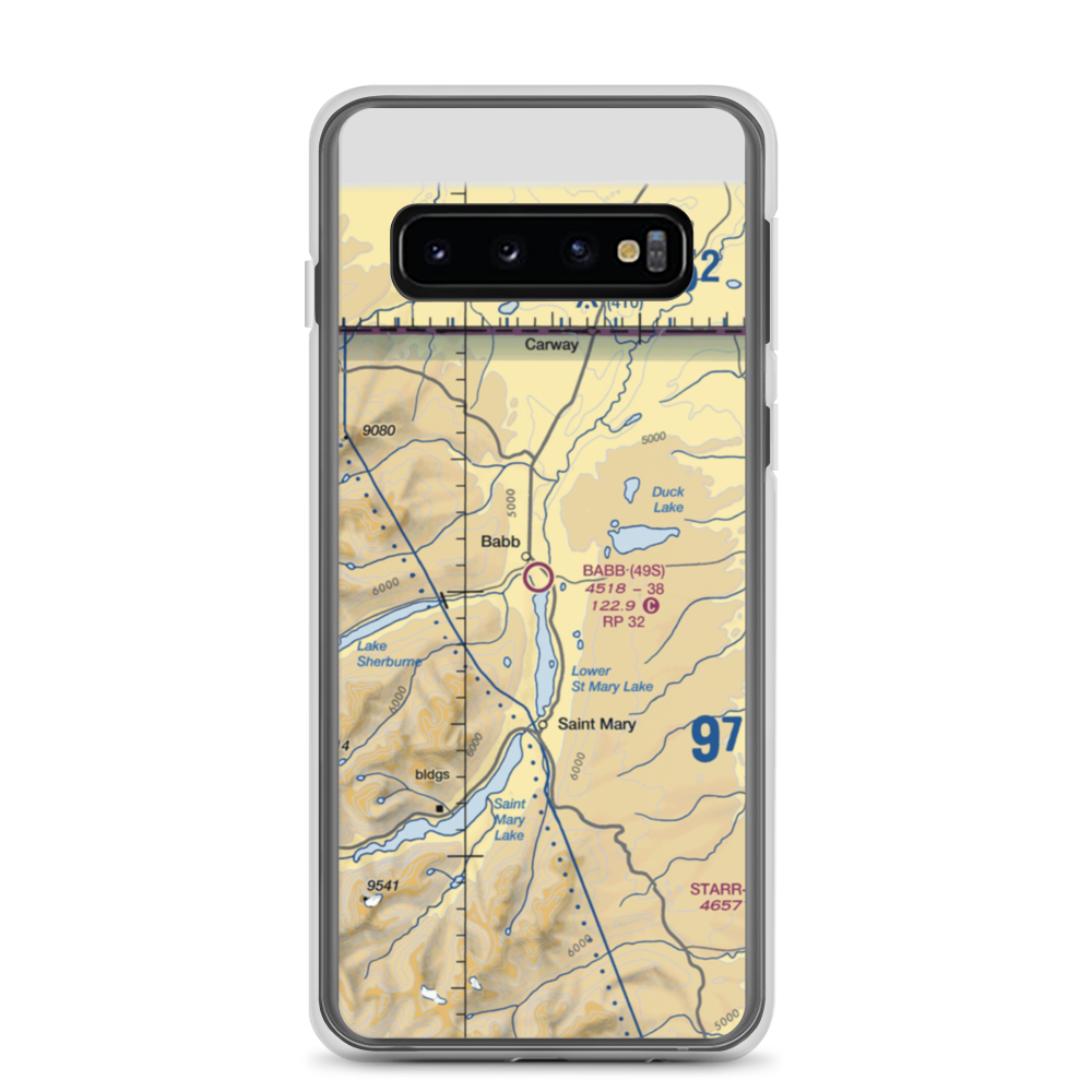 Babb Airport (49S) VFR Sectional Samsung Case Samsung Galaxy S10 model shown