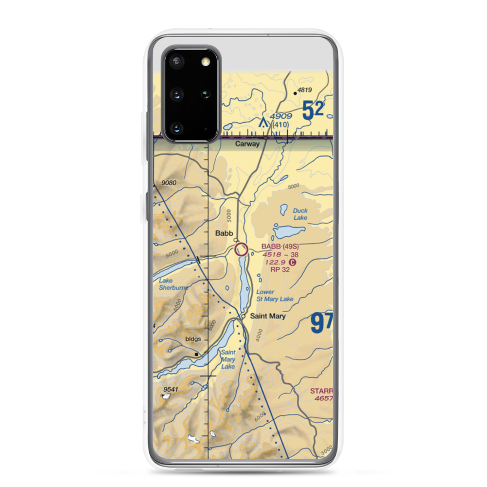 Babb Airport (49S) VFR Sectional Samsung Case Samsung Galaxy S20 Plus model shown