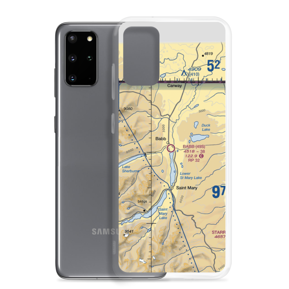 Babb Airport (49S) VFR Sectional Samsung Case Samsung Galaxy S20 Plus model shown