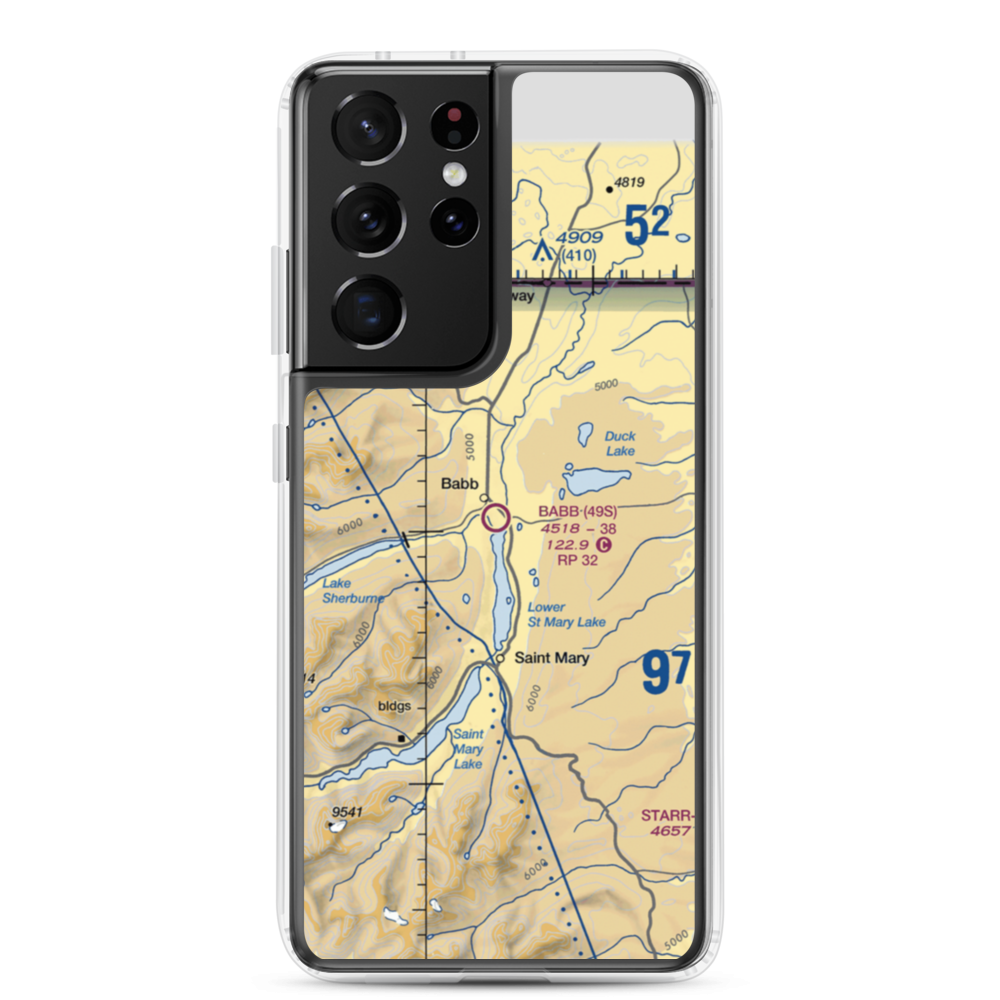 Babb Airport (49S) VFR Sectional Samsung Case Samsung Galaxy S21 Ultra model shown
