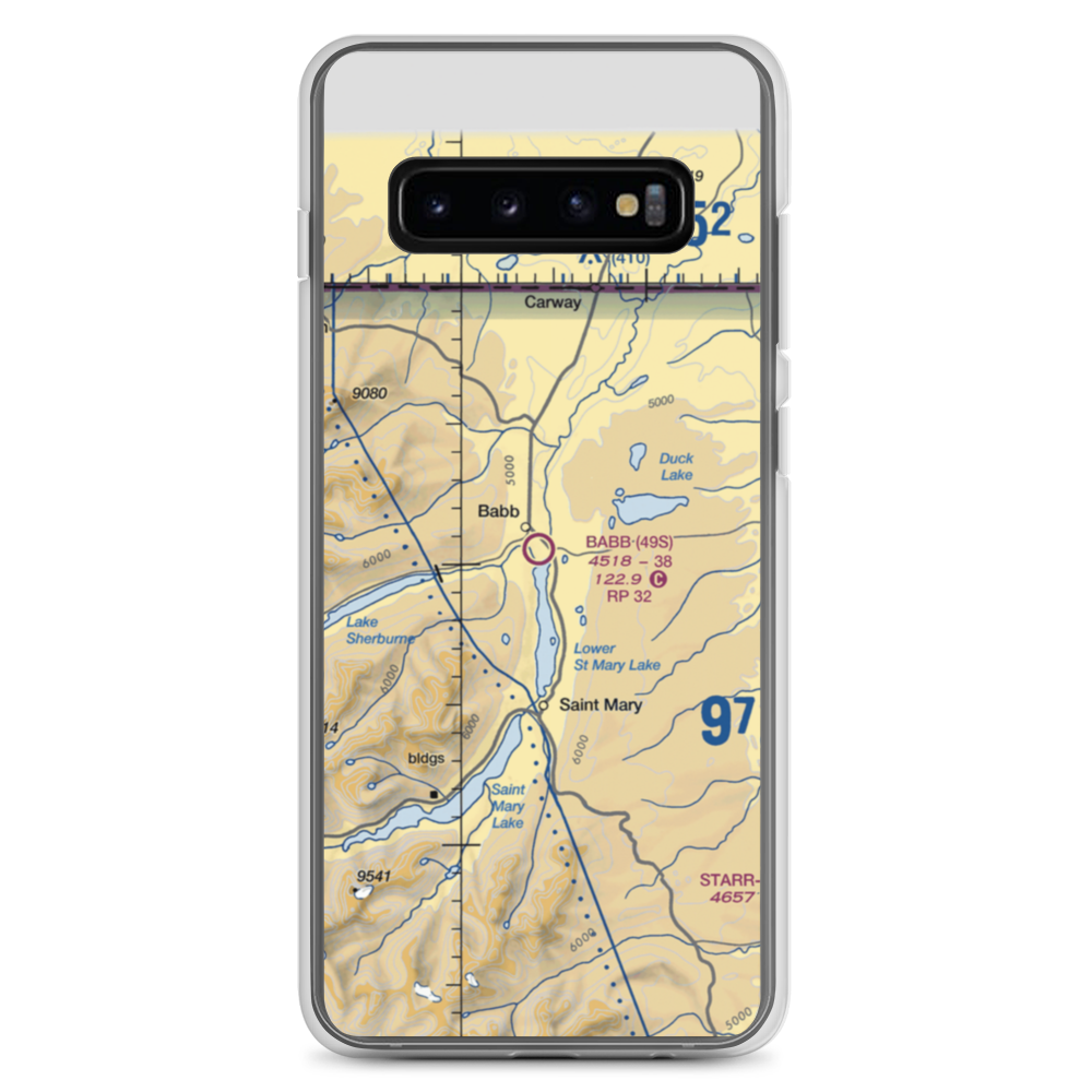 Babb Airport (49S) VFR Sectional Samsung Case Samsung Galaxy S10+ model shown